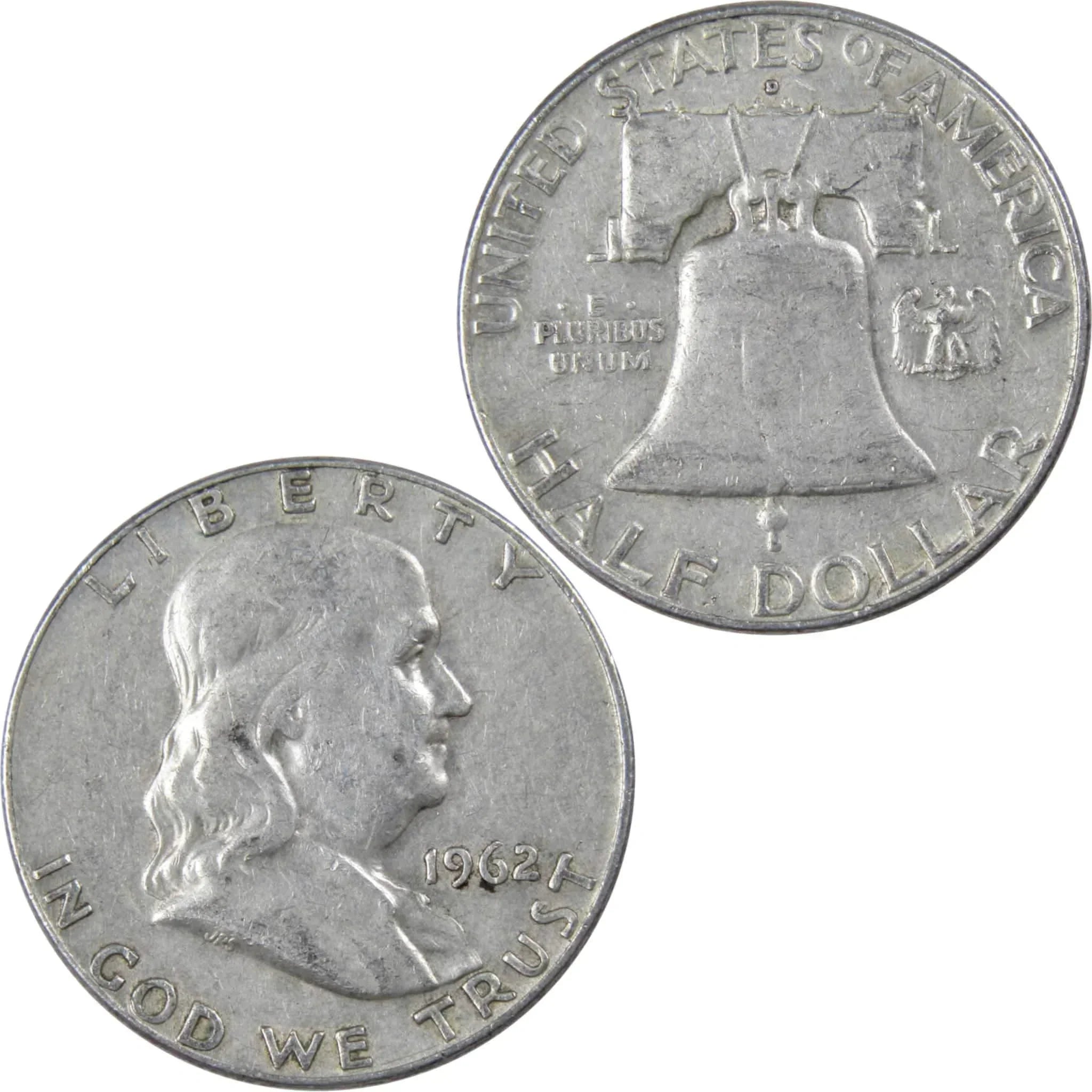 1962 D Franklin Half Dollar VF Very Fine 90% Silver 50c US Coin Collectible
