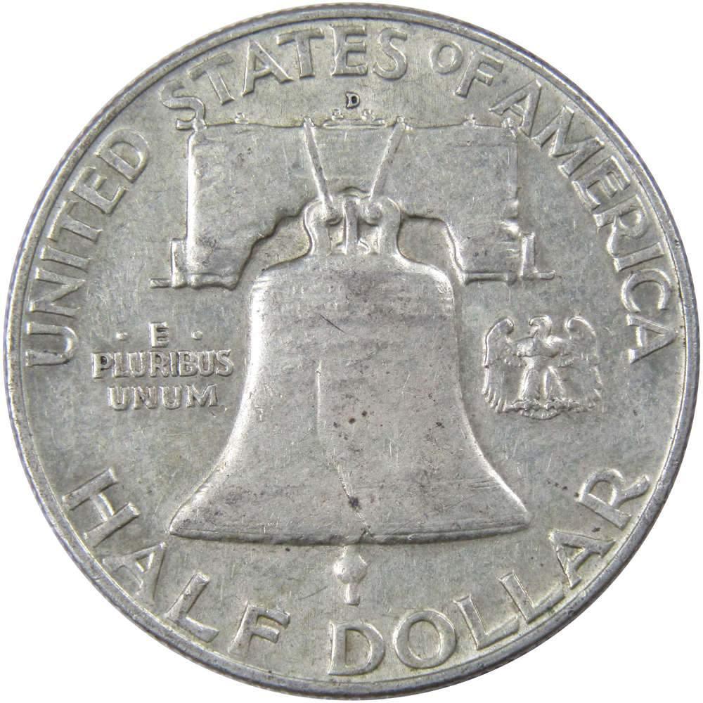 1957 D Franklin Half Dollar VF Very Fine 90% Silver 50c US Coin Collectible