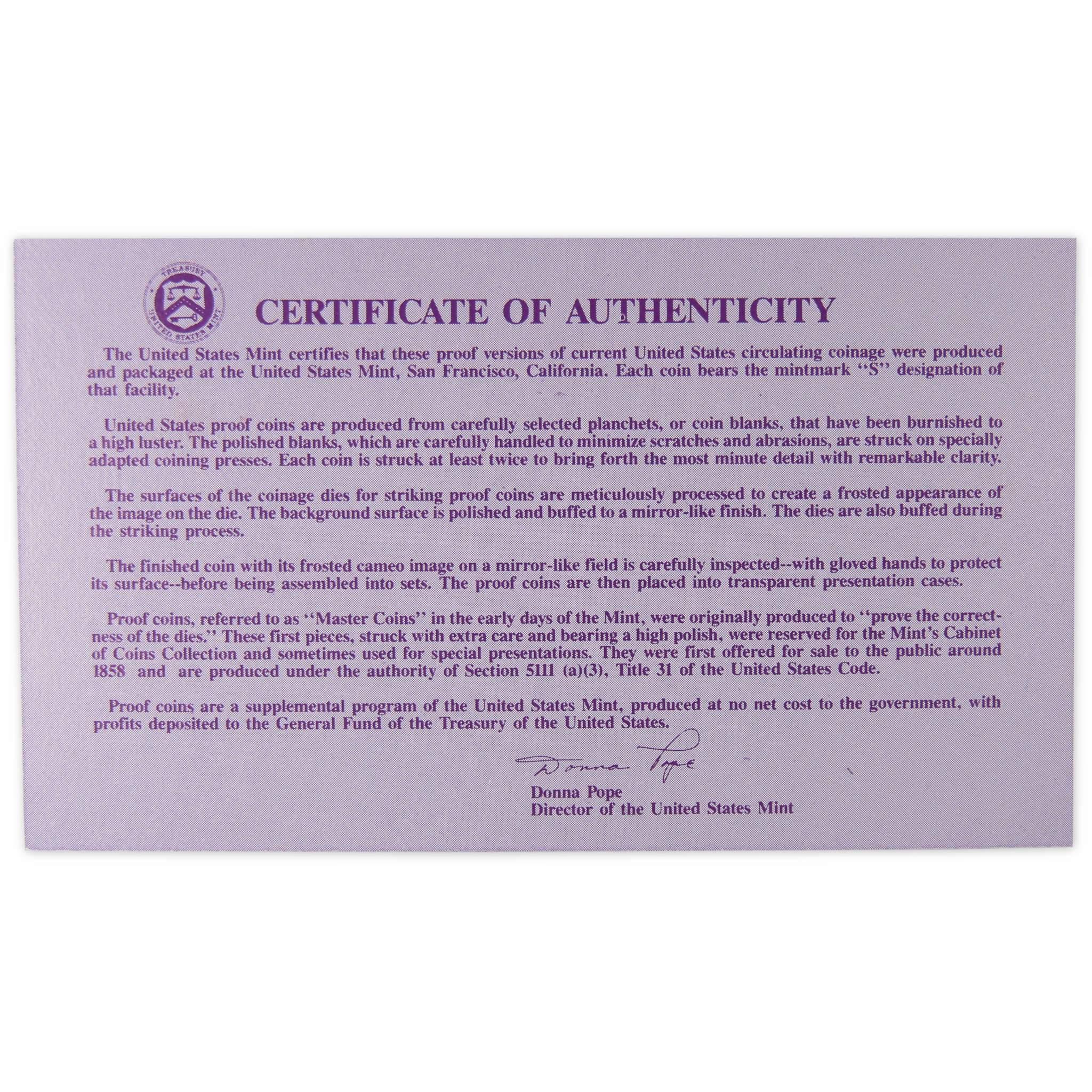 1990 Proof Set U.S. Mint Original Government Packaging OGP Collectible