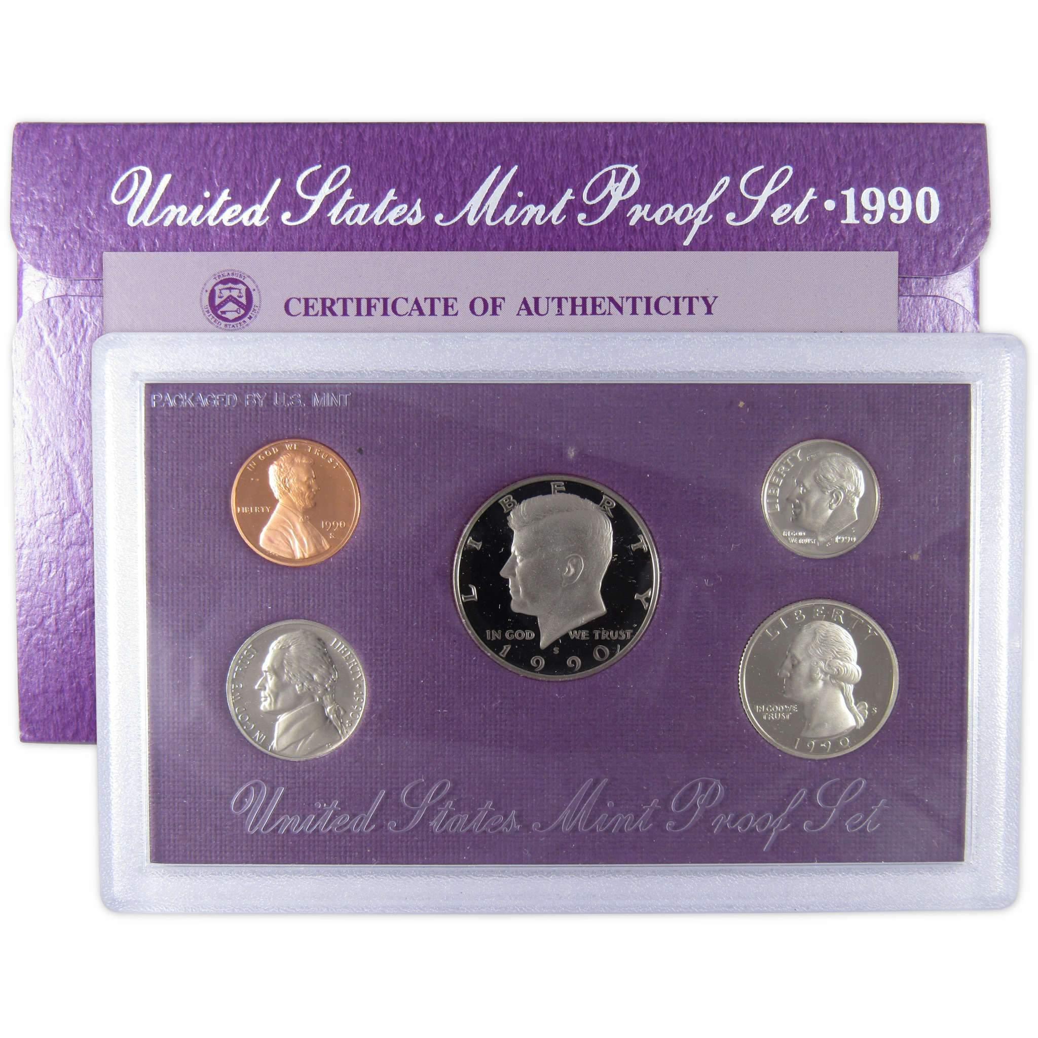 1990 Proof Set U.S. Mint Original Government Packaging OGP Collectible