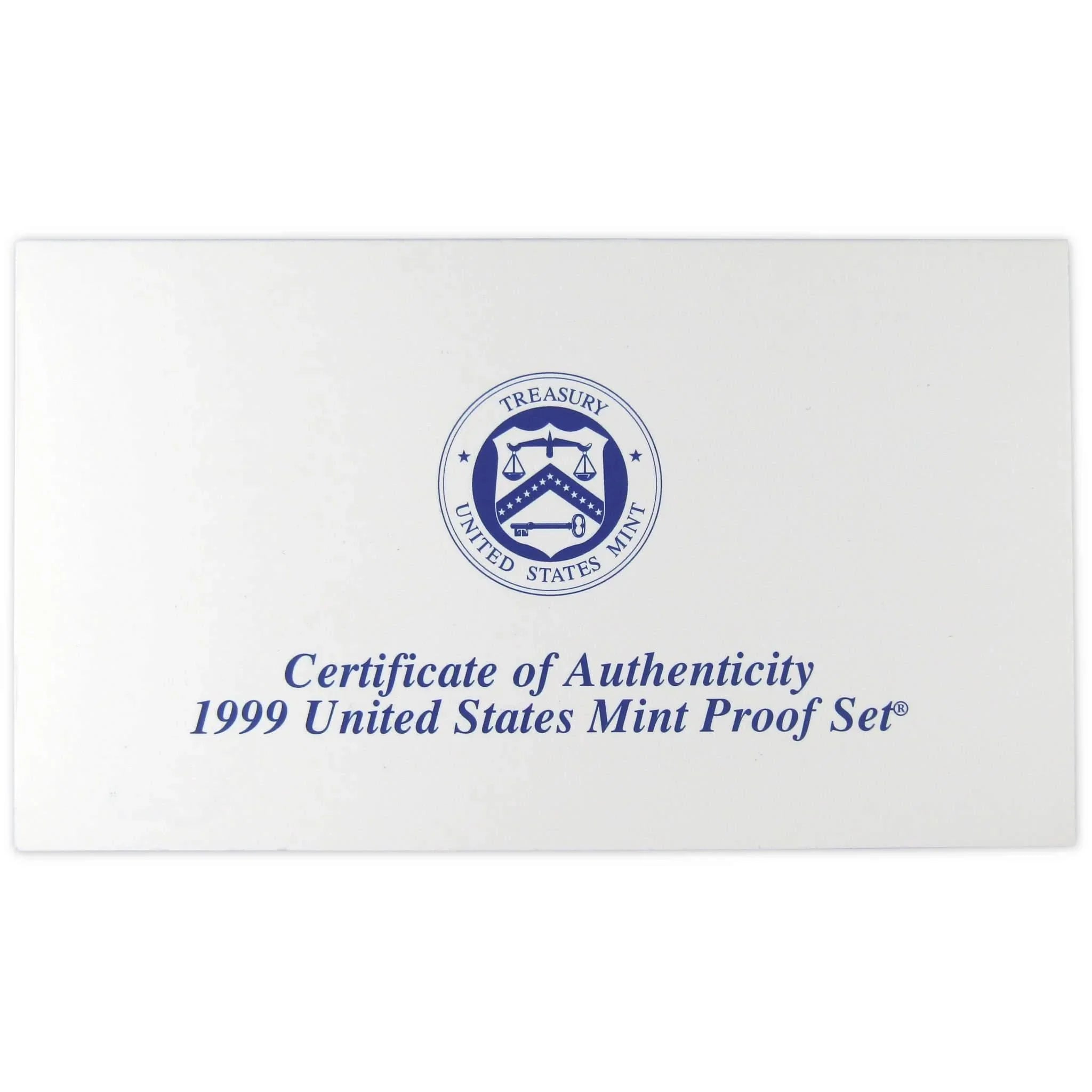 1999 Clad Proof Set U.S. Mint Original Government Packaging OGP Collectible