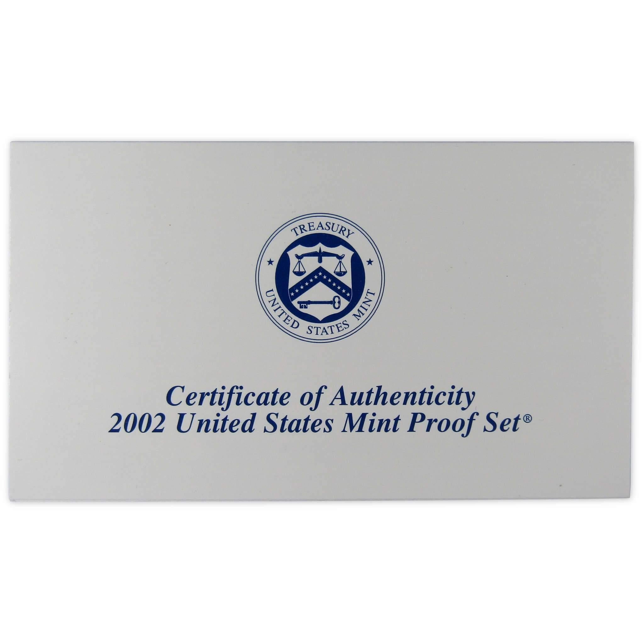 2002 Clad Proof Set U.S. Mint Original Government Packaging OGP Collectible