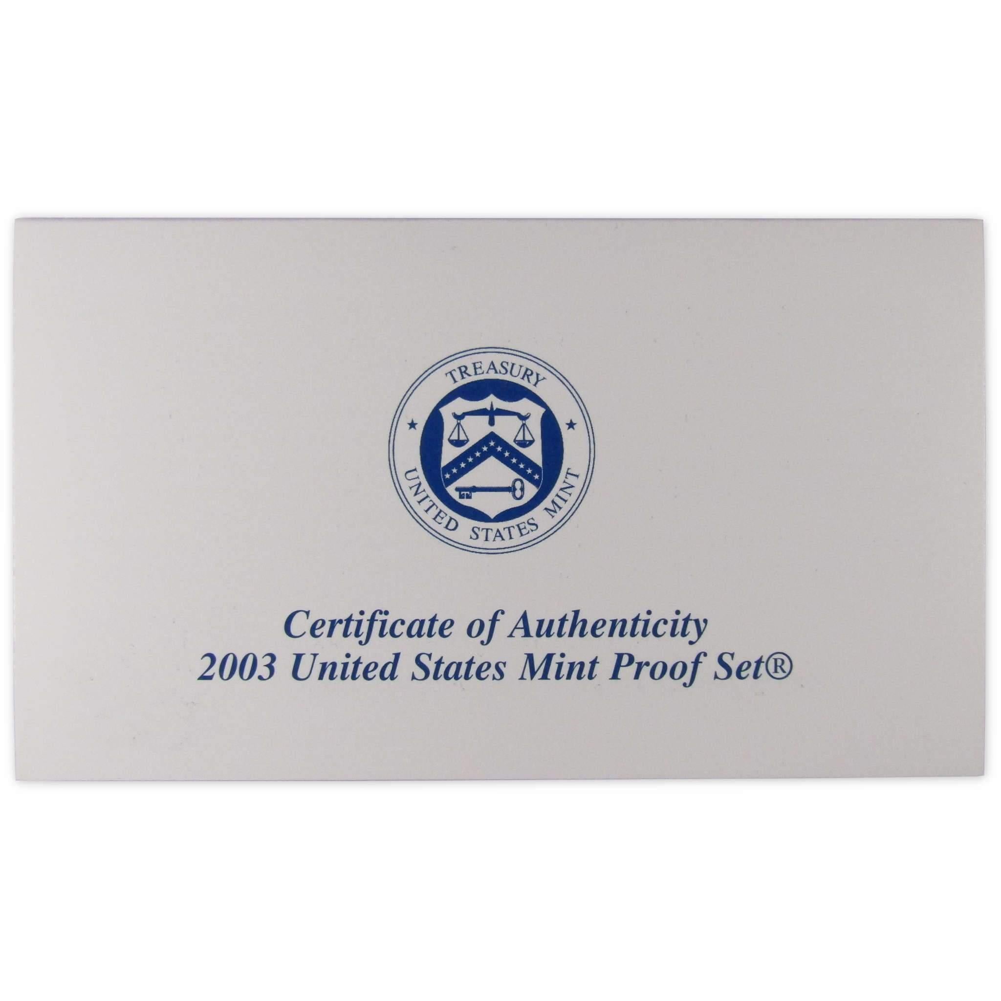 2003 Clad Proof Set U.S. Mint Original Government Packaging OGP Collectible