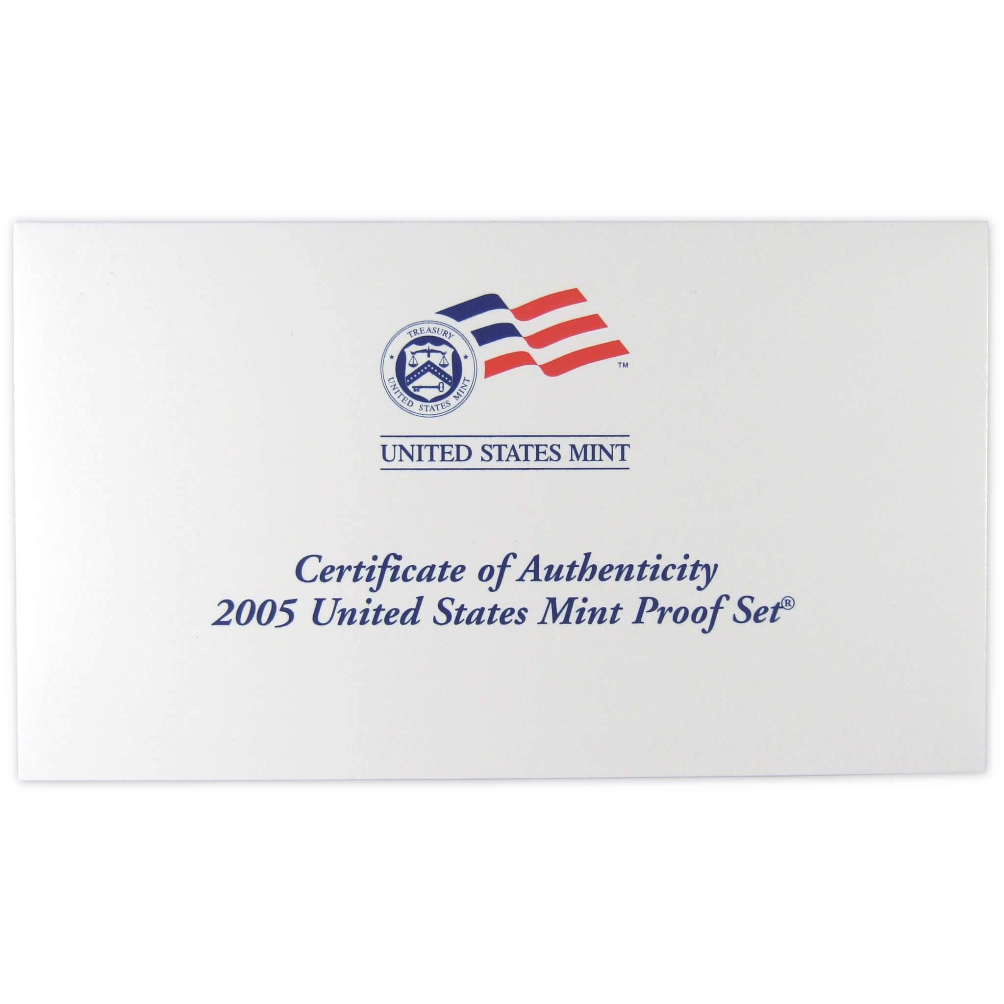 2005 Clad Proof Set U.S. Mint Original Government Packaging OGP Collectible