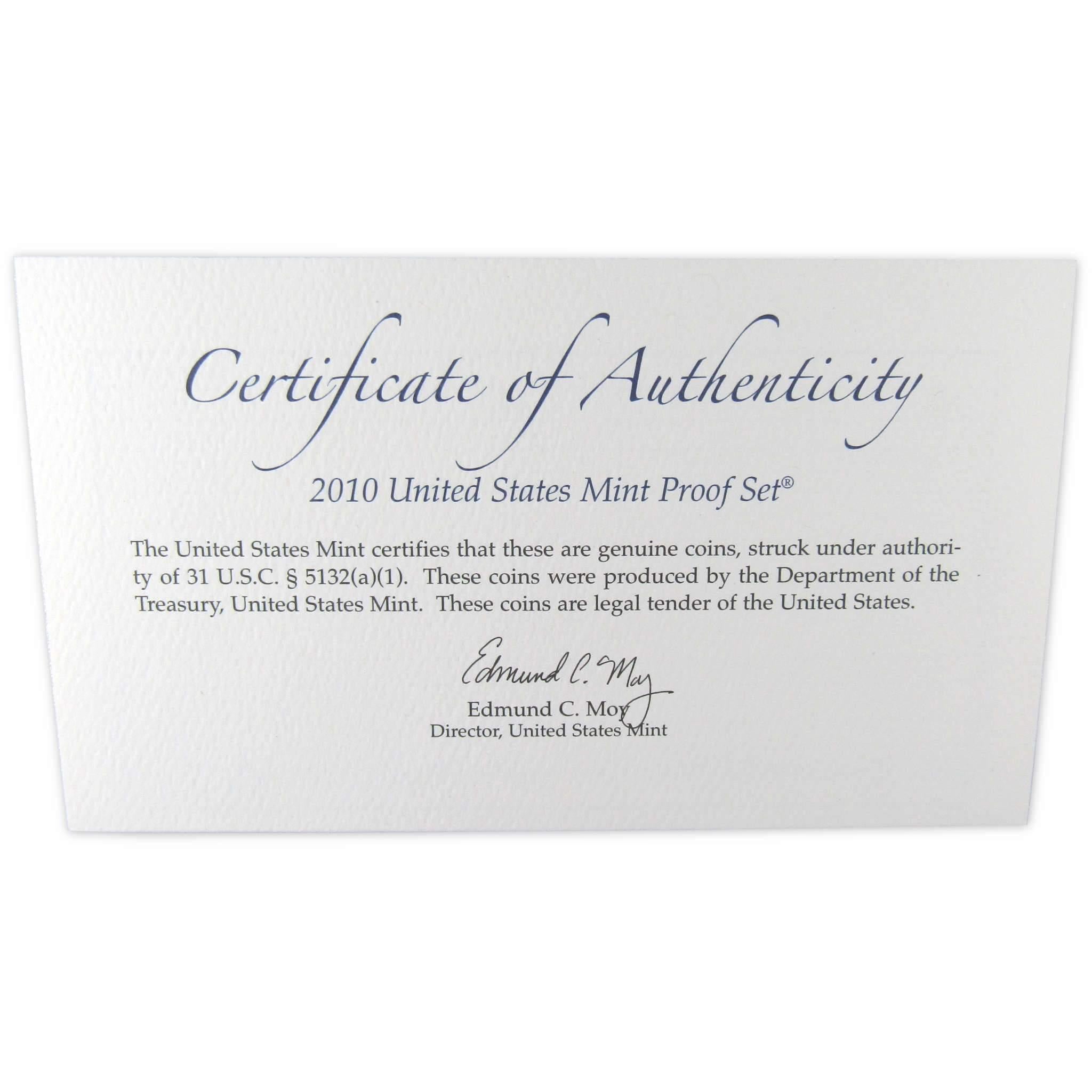 2010 Clad Proof Set U.S. Mint Original Government Packaging OGP Collectible