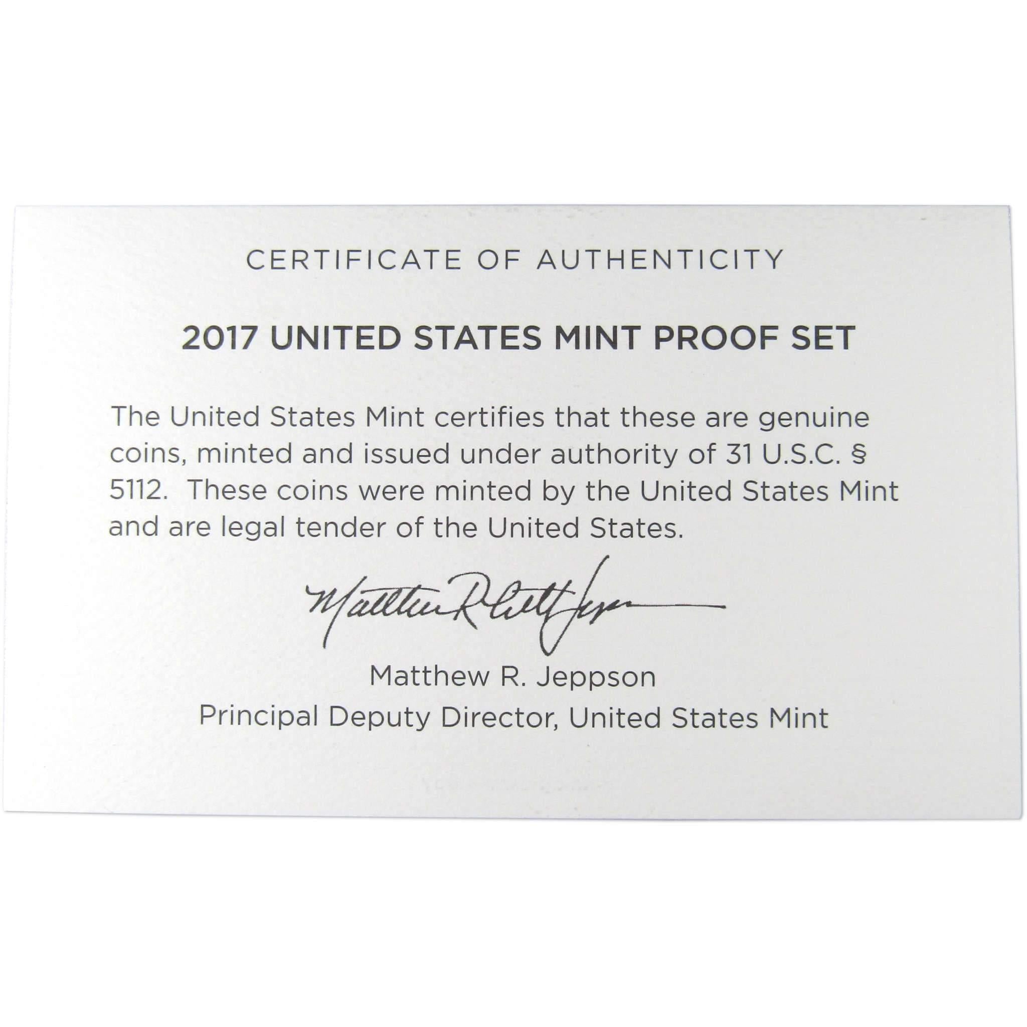 2017 Clad Proof Set U.S. Mint Original Government Packaging OGP Collectible