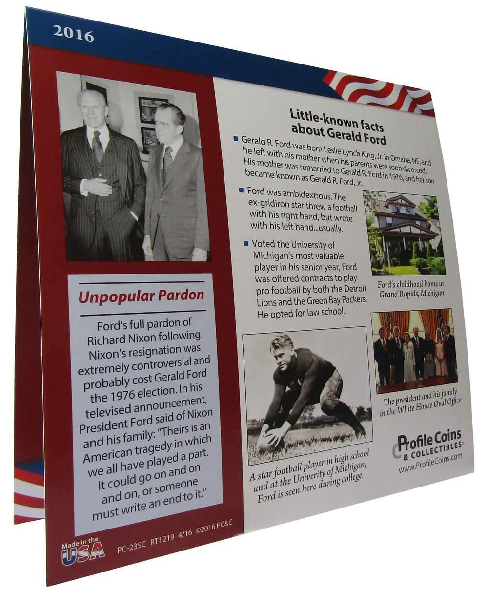 2016 P&D Gerald R Ford Presidential Dollar 2 Coin Set BU Uncirculated Bifold