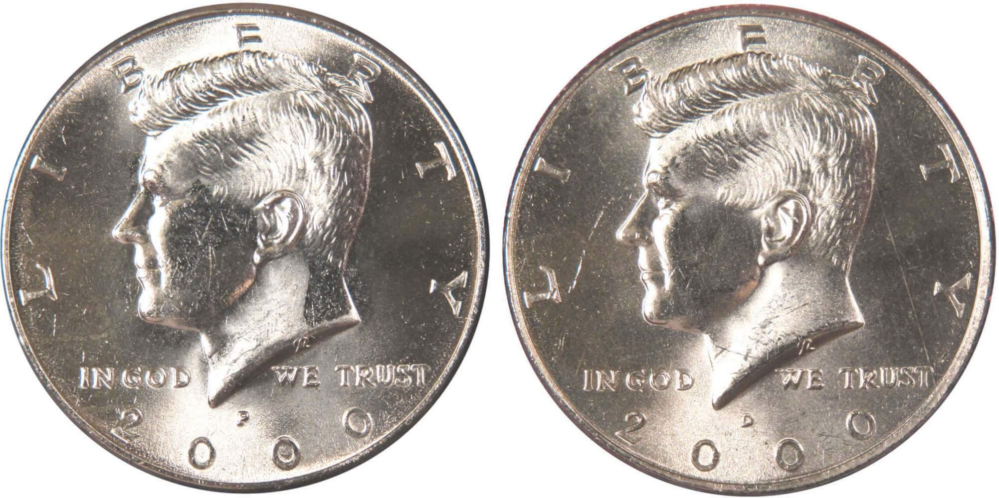 2000 P&D Kennedy Half Dollar 2 Coin Set BU Uncirculated Mint State 50c US