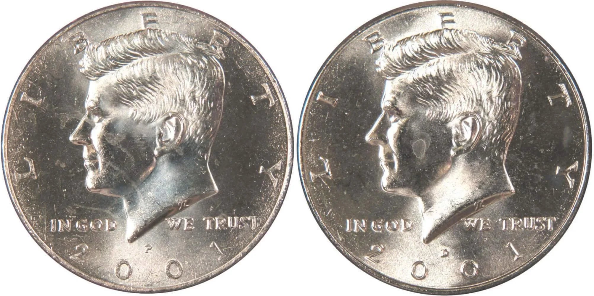2001 P&D Kennedy Half Dollar 2 Coin Set BU Uncirculated Mint State 50c US
