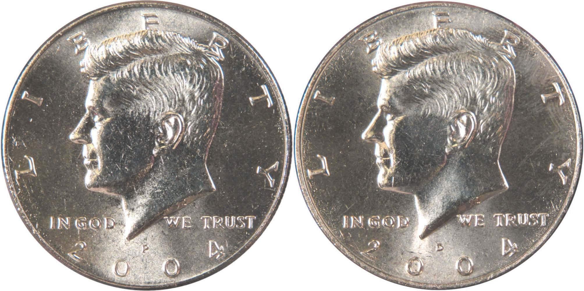 2004 P&D Kennedy Half Dollar 2 Coin Set BU Uncirculated Mint State 50c US