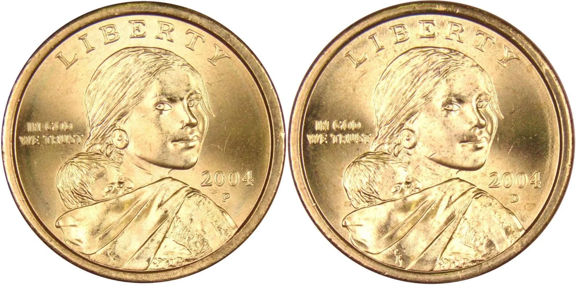 2004 P&D Sacagawea Native American Dollar 2 Coin Set BU Uncirculated $1
