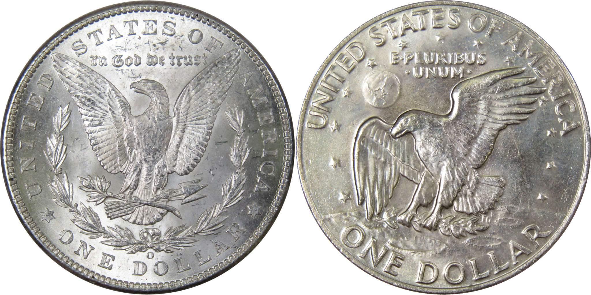 1902 O Morgan Dollar BU Uncirculated 90% Silver with 1978 IKE$ BU Uncirculated - Morgan coin - Morgan silver dollar - Morgan silver dollar for sale - Profile Coins & Collectibles