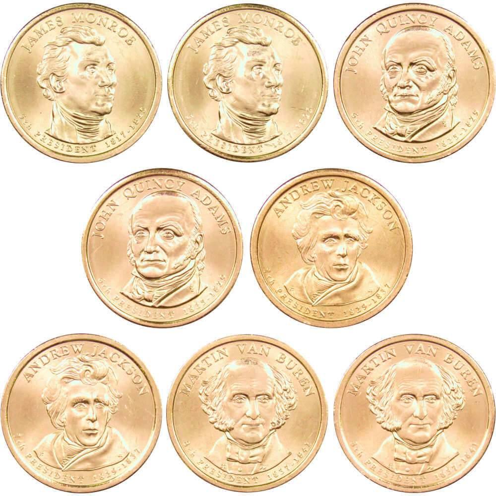 2008 P&D Presidential Dollar 8 Coin Set BU Uncirculated Mint State $1