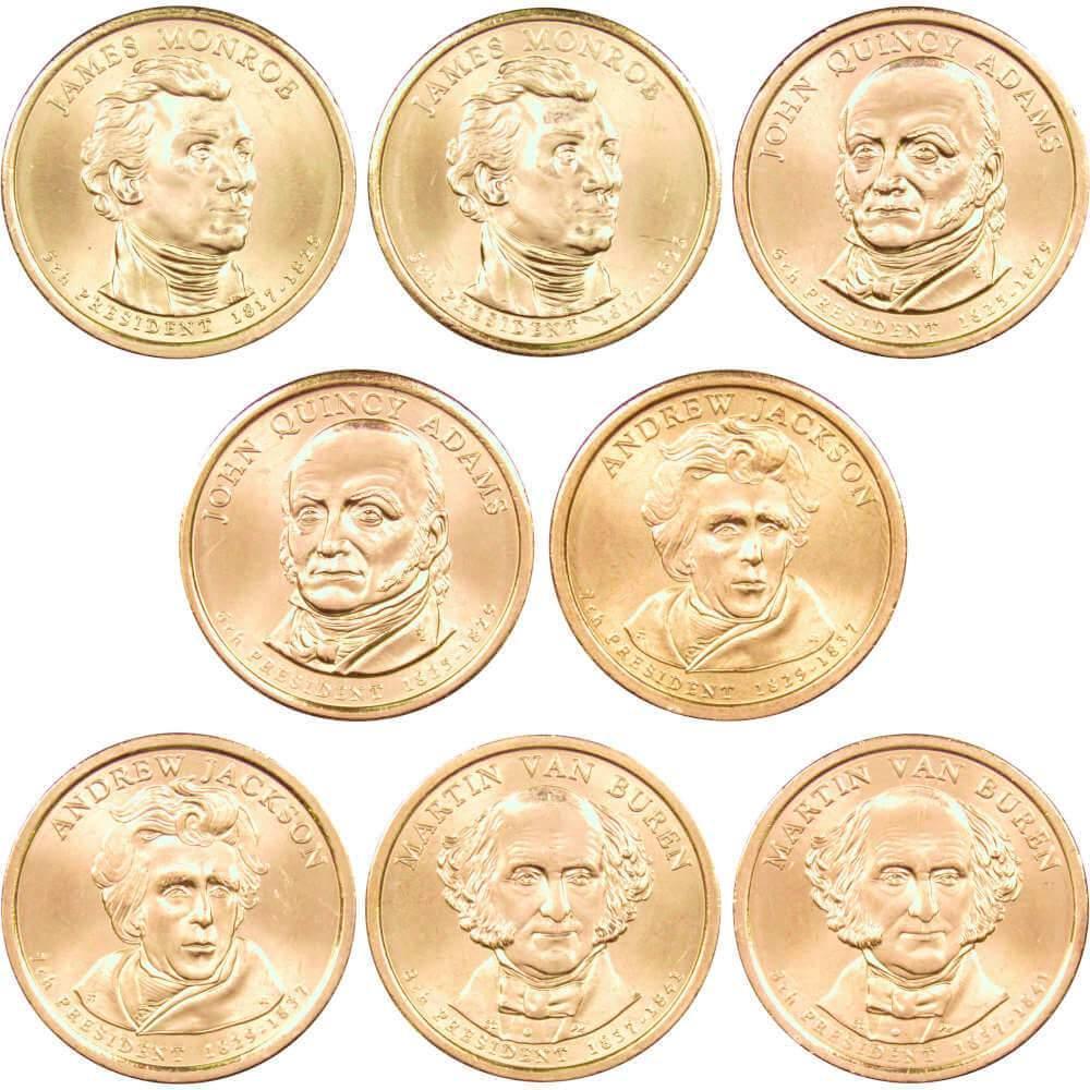 2008 P&D Presidential Dollar 8 Coin Set BU Uncirculated Mint State $1