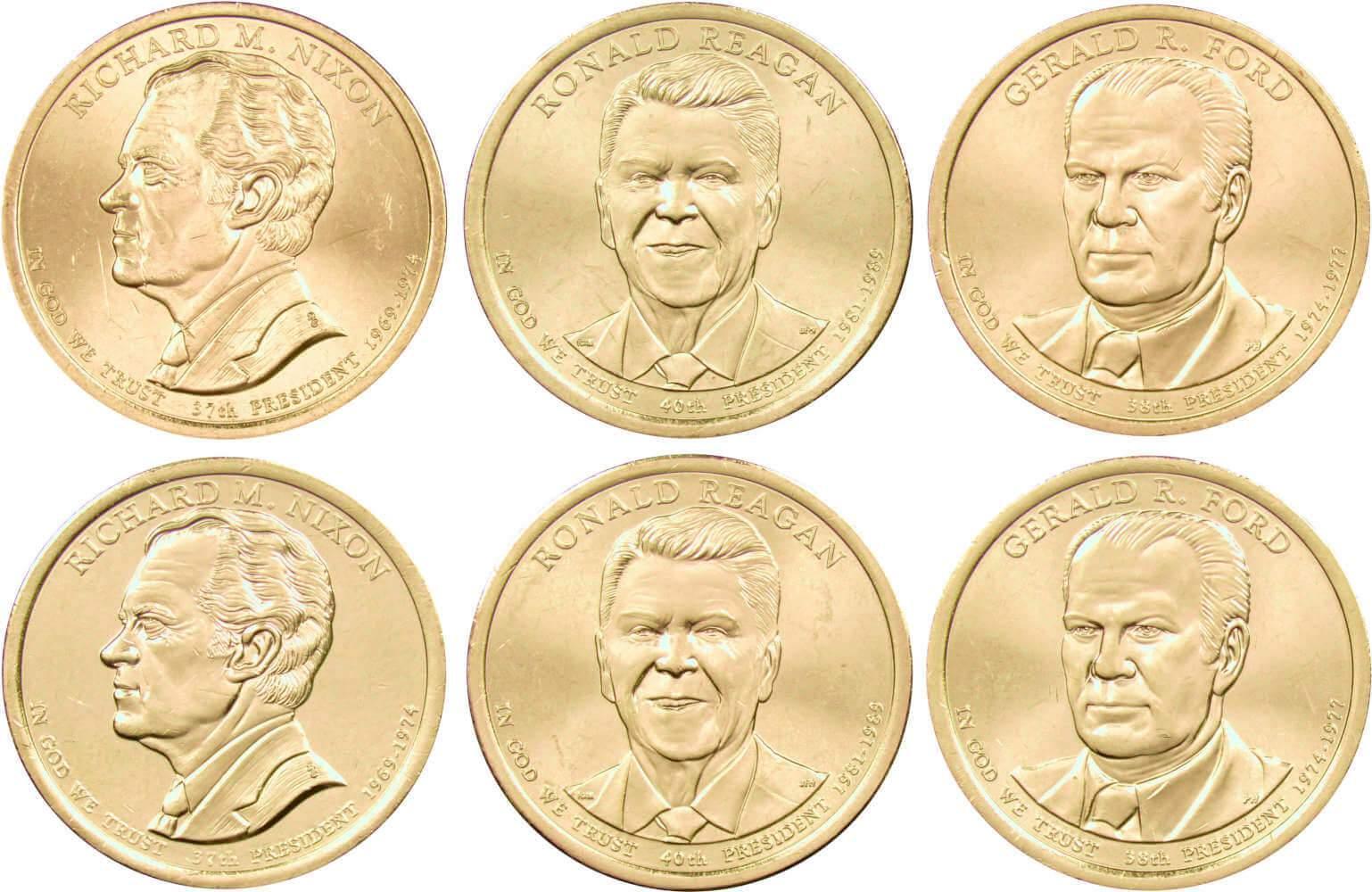 2016 P&D Presidential Dollar 6 Coin Set BU Uncirculated Mint State $1