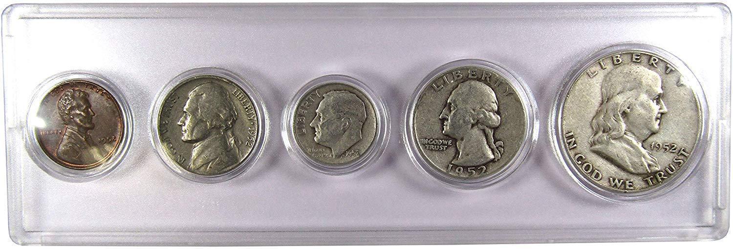 1952 Year Set 5 Coins in AG About Good or Better Condition Collectible Gift Set