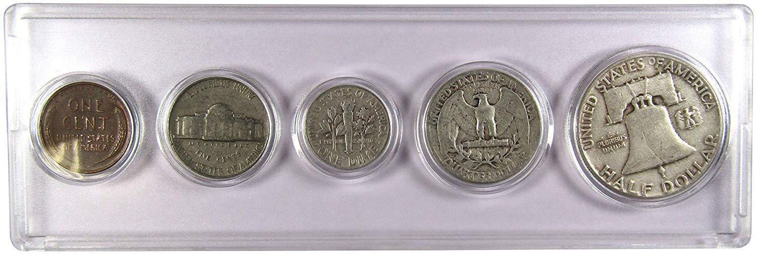 1952 Year Set 5 Coins in AG About Good or Better Condition Collectible Gift Set