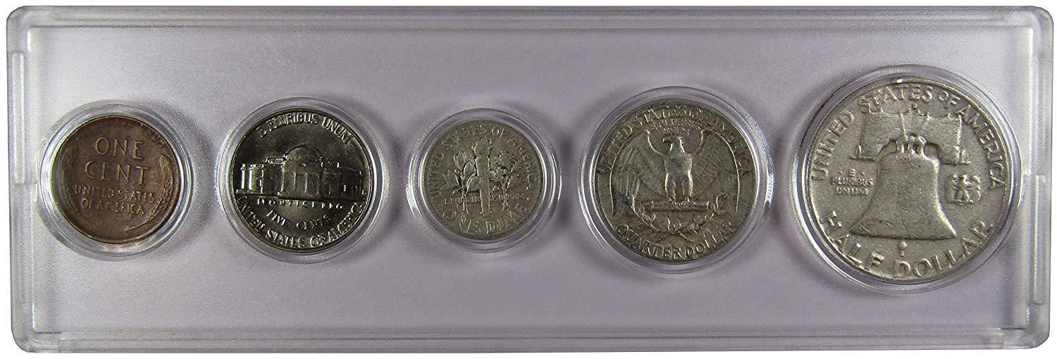 1954 Year Set 5 Coins in AG About Good or Better Condition Collectible Gift Set