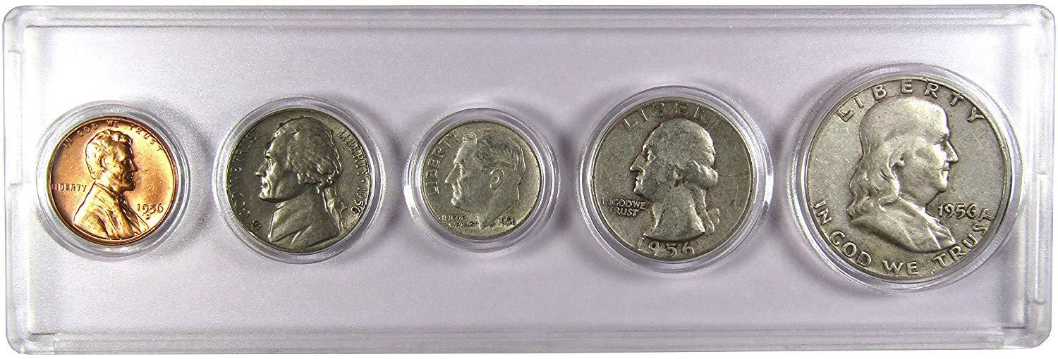 1956 Year Set 5 Coins in AG About Good or Better Condition Collectible Gift Set