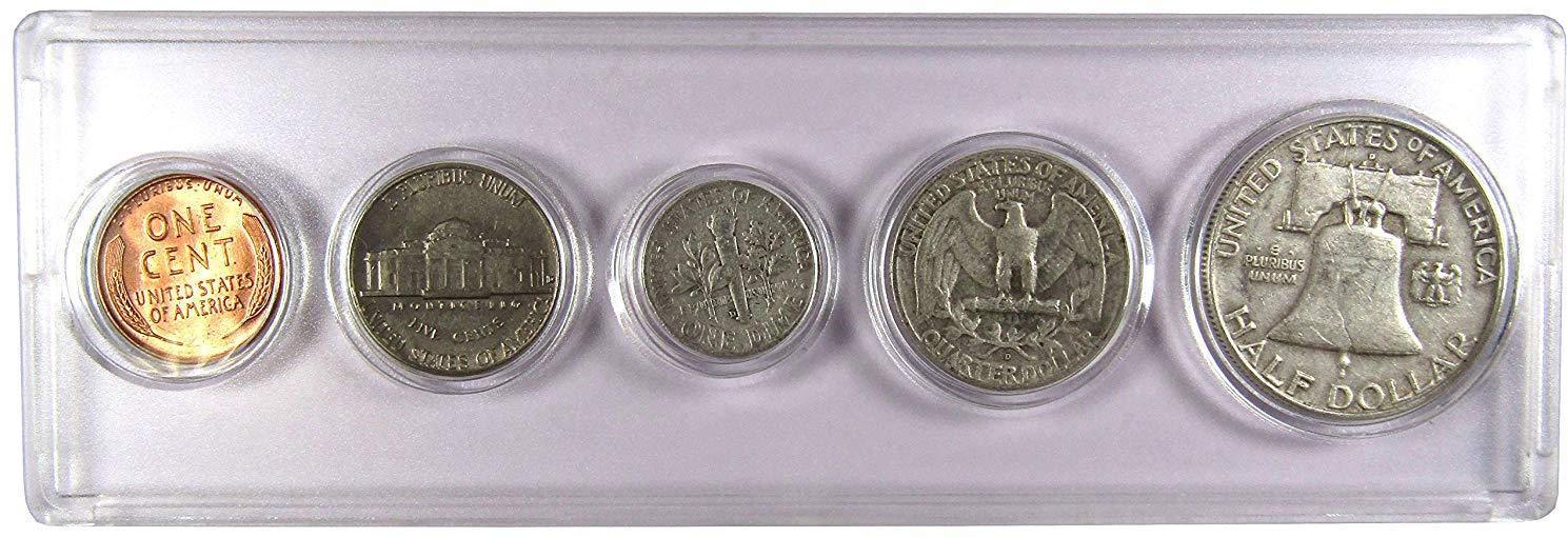 1958 Year Set 5 Coins in AG About Good or Better Condition Collectible Gift Set