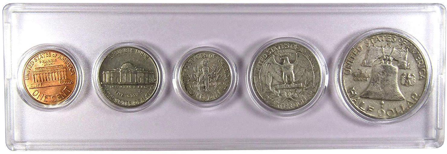 1959 Year Set 5 Coins in AG About Good or Better Condition Collectible Gift Set