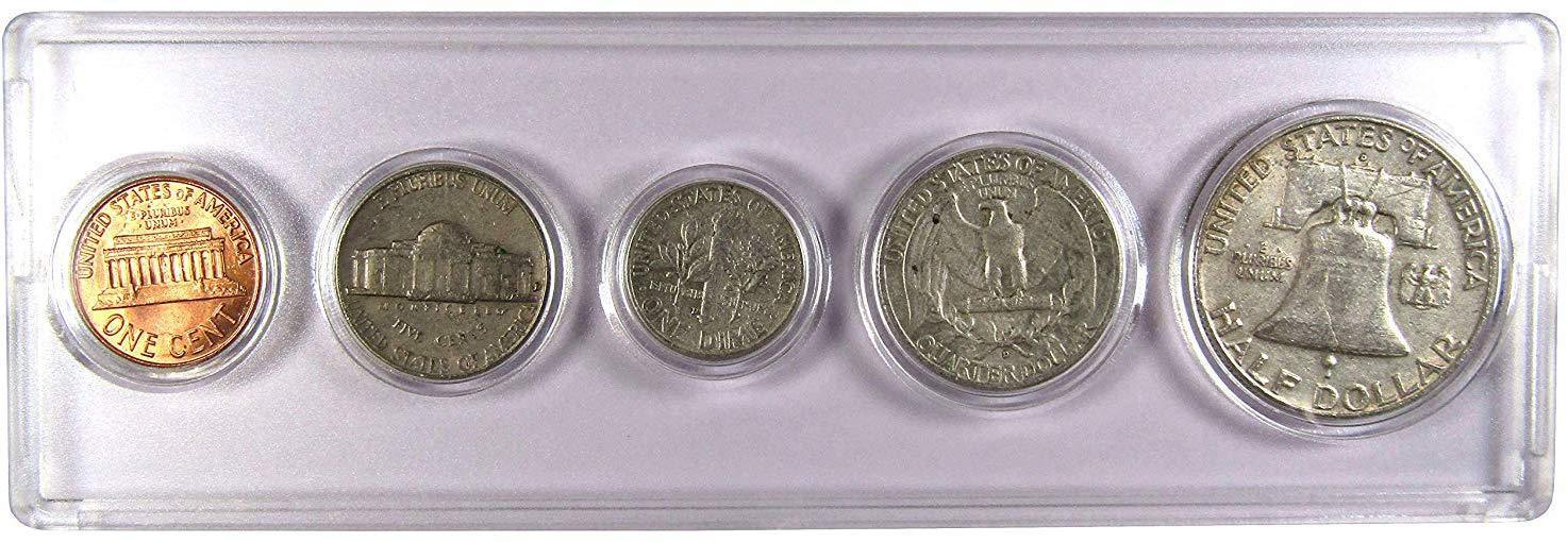 1960 Year Set 5 Coins in AG About Good or Better Condition Collectible Gift Set
