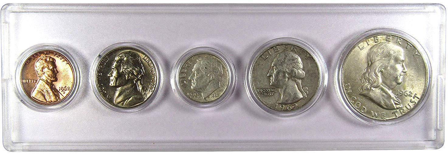 1962 Year Set 5 Coins in AG About Good or Better Condition Collectible Gift Set