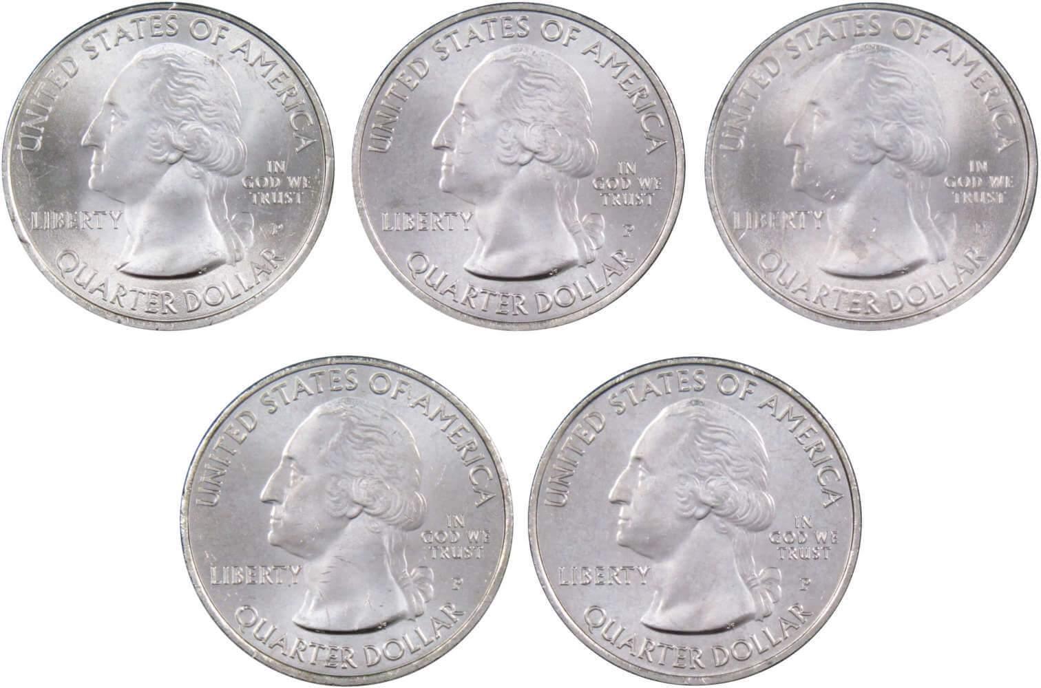 2016 P National Park Quarter 5 Coin Set Uncirculated Mint State 25c Collectible