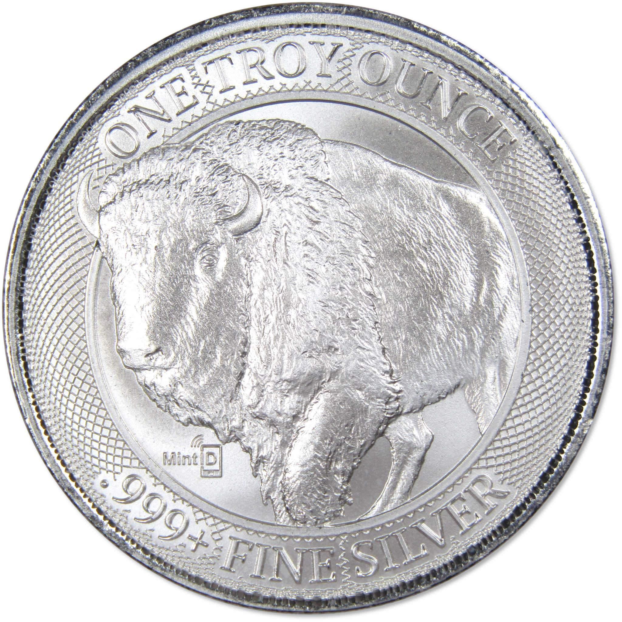 Buffalo 1 oz .999 Fine Silver Round MintID with NFC Scan Authentication