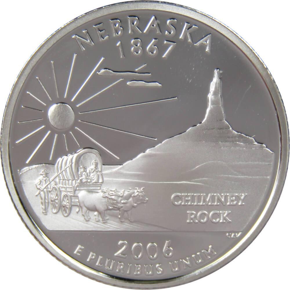 2006 S Nebraska State Quarter Choice Proof 90% Silver 25c US Coin Collectible