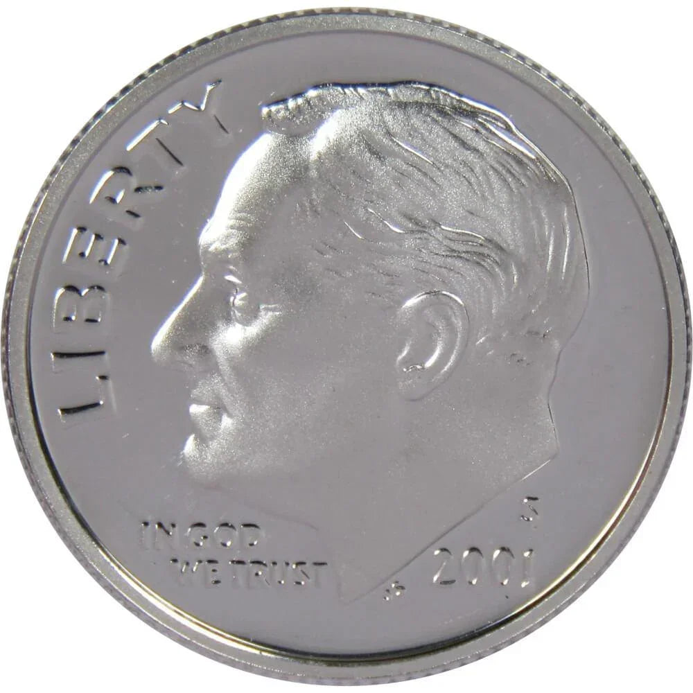 2001 S Roosevelt Dime Choice Proof 90% Silver 10c US Coin Collectible