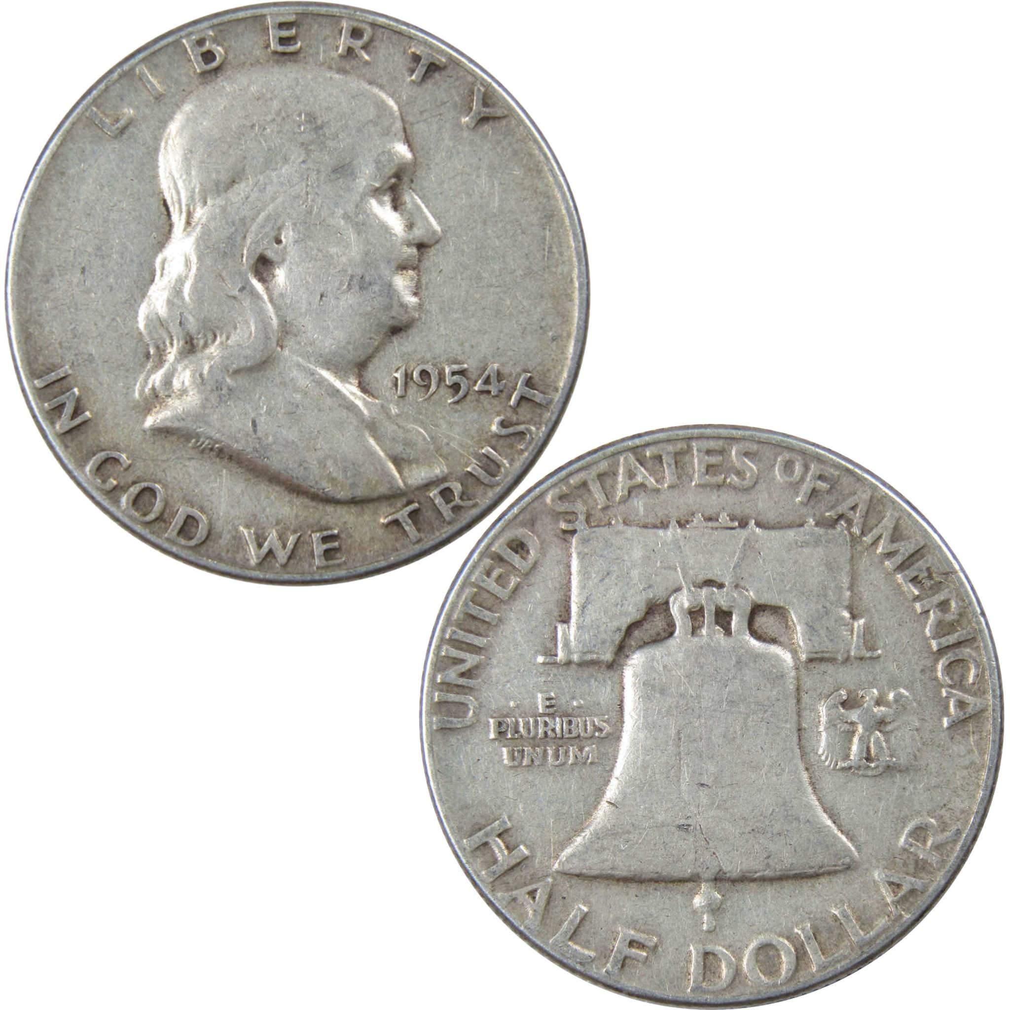 1954 Franklin Half Dollar AG About Good 90% Silver 50c US Coin Collectible