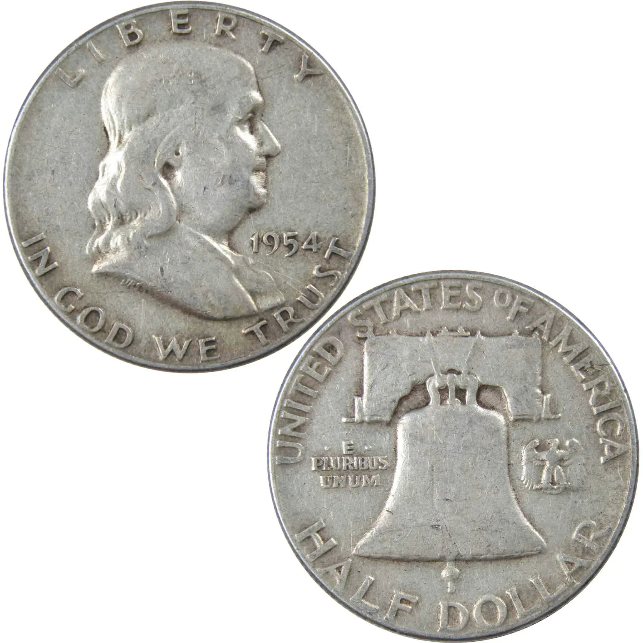 1954 Franklin Half Dollar AG About Good 90% Silver 50c US Coin Collectible