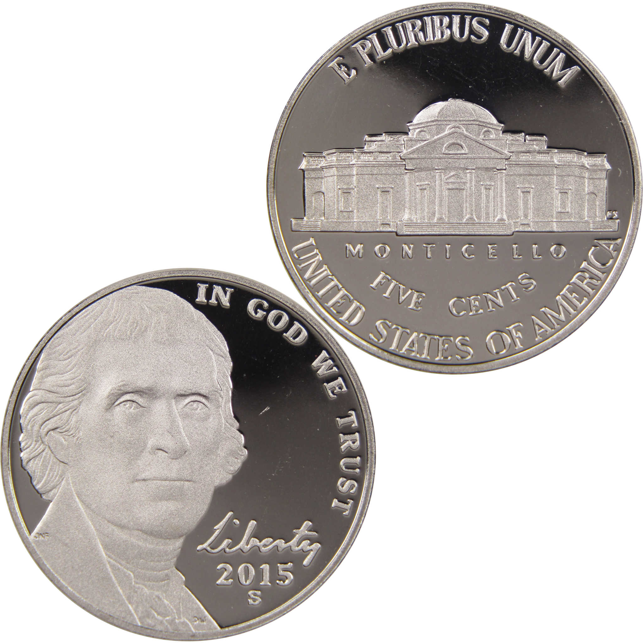 2015 S Jefferson Nickel 5 Cent Piece Choice Proof 5c US Coin Collectible