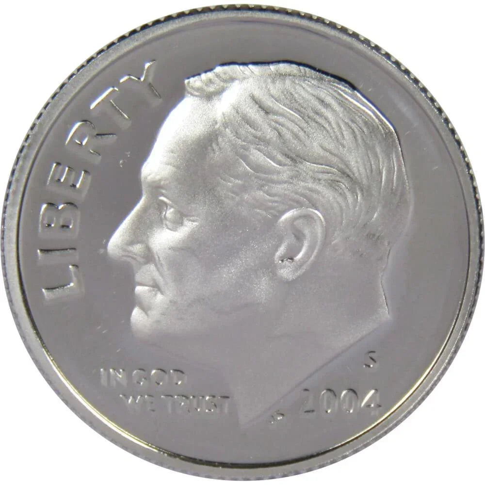 2004 S Roosevelt Dime Choice Proof 90% Silver 10c US Coin Collectible