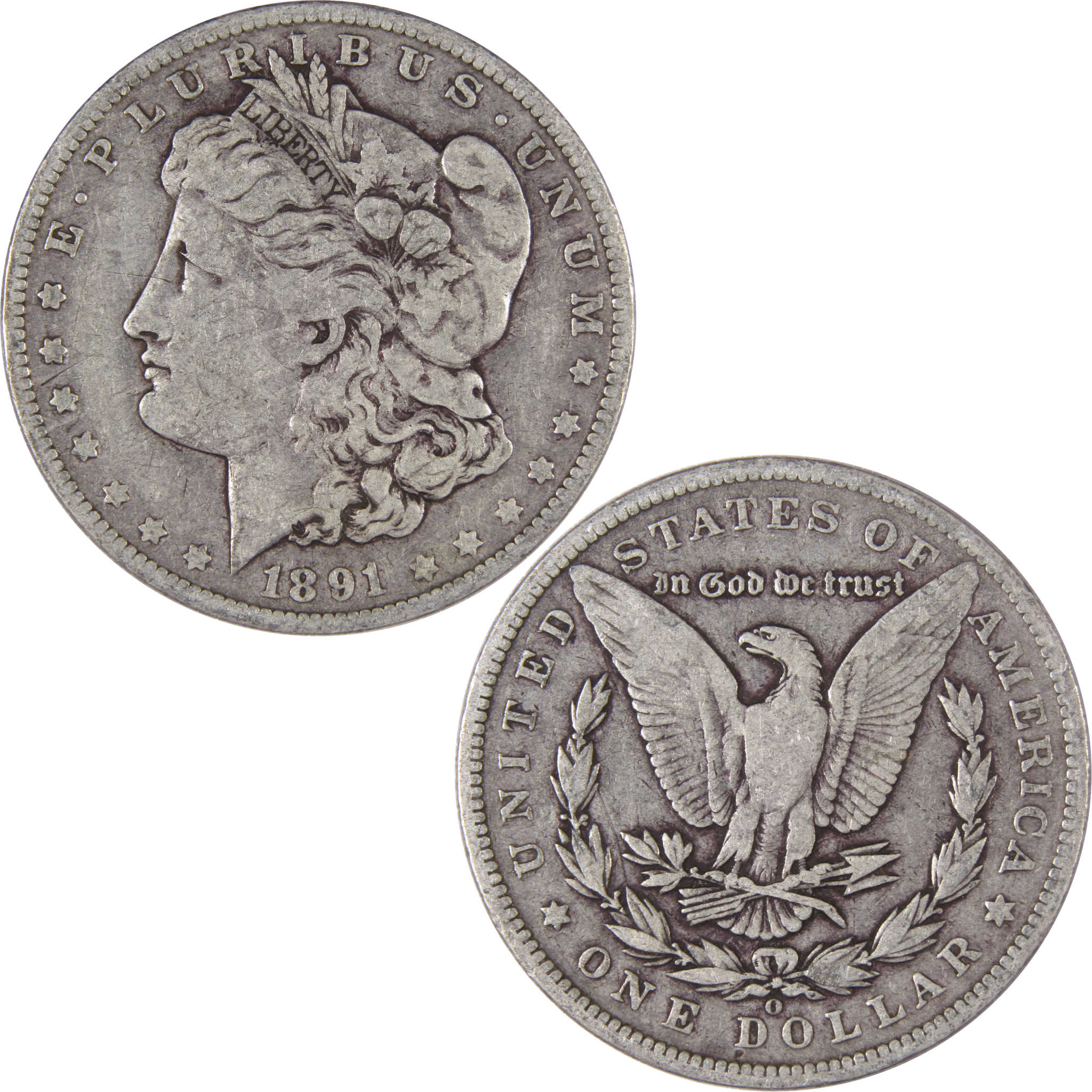 1891 O VAM-1A1 E on Reverse Morgan Dollar F Fine Silver Coin SKU:I2334 - Morgan coin - Morgan silver dollar - Morgan silver dollar for sale - Profile Coins & Collectibles