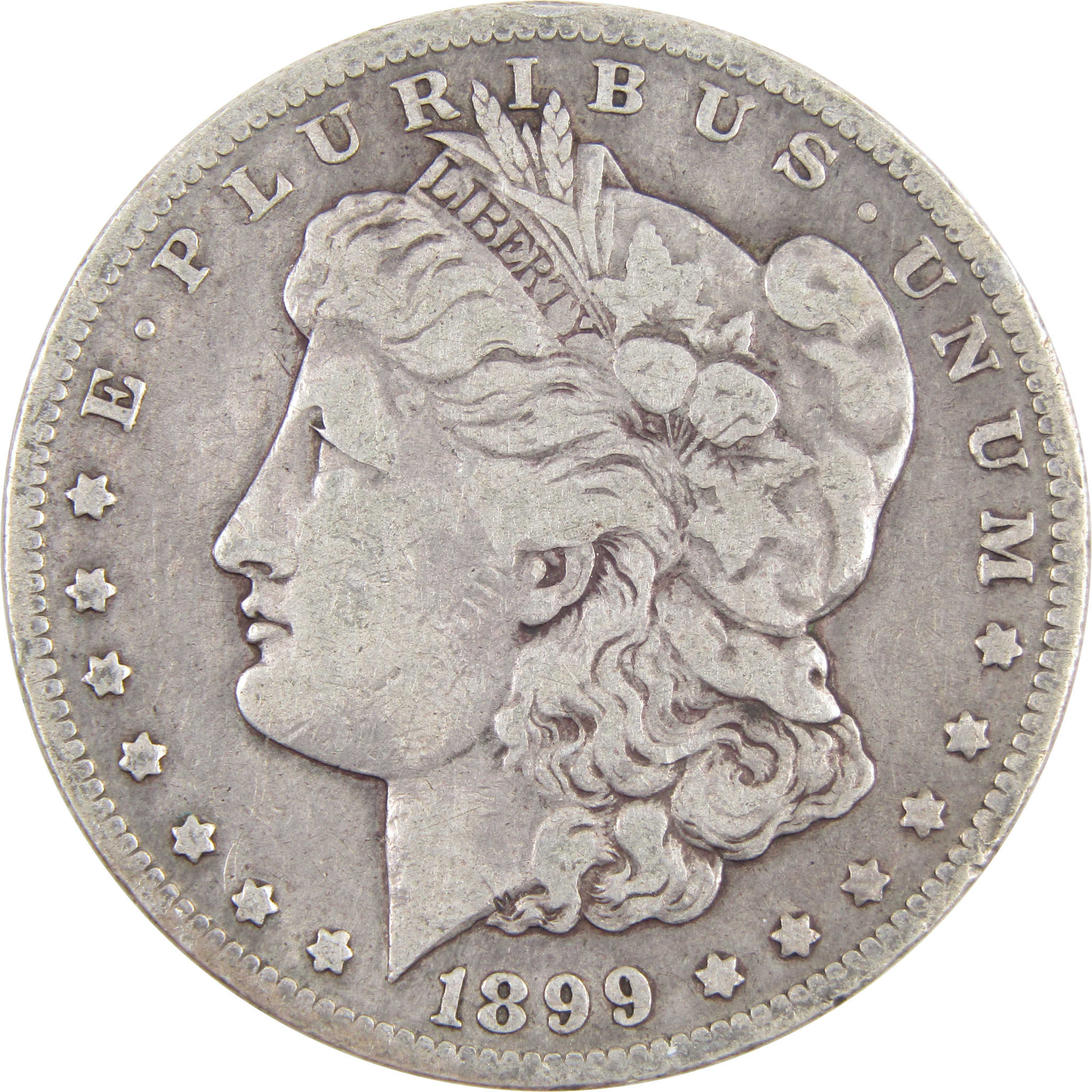 1899 O Micro O Morgan Dollar F Fine Details 90% Silver SKU:I2658