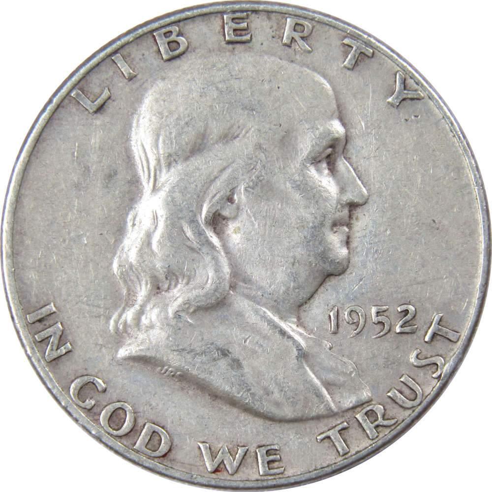 1952 D Franklin Half Dollar VF Very Fine 90% Silver 50c US Coin Collectible