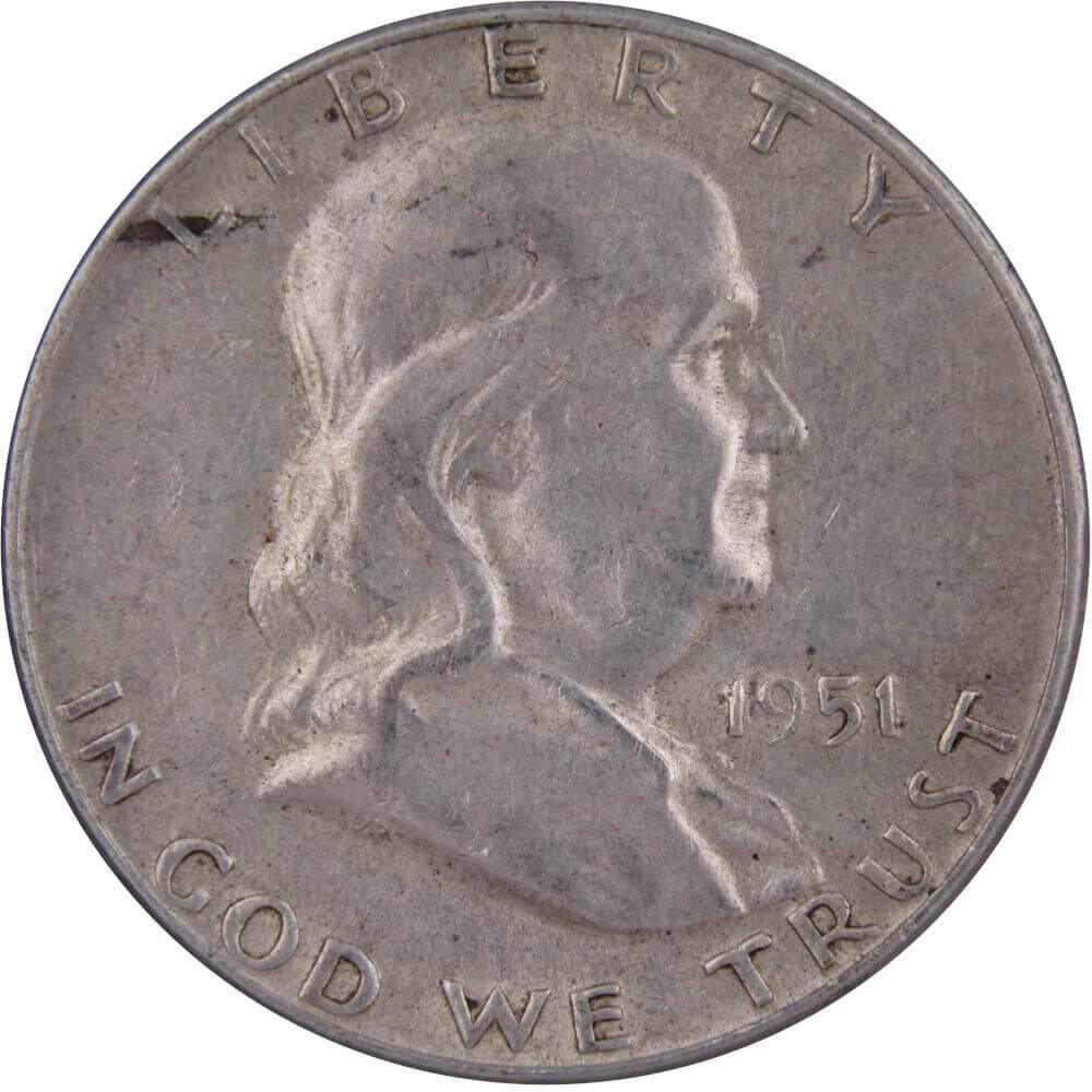 1951 Franklin Half Dollar XF EF Extremely Fine 90% Silver 50c US Coin