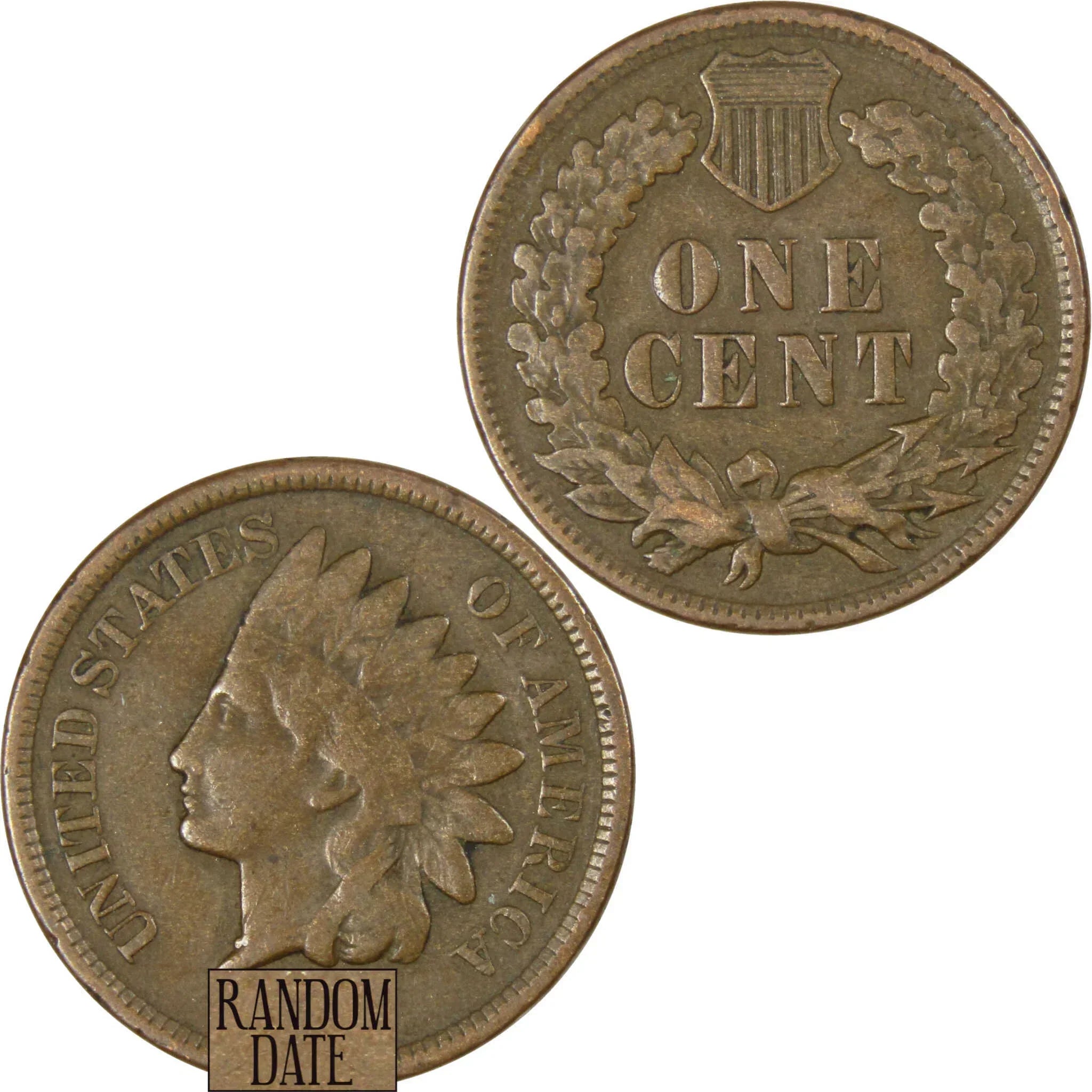 Indian Head Cent F Fine Random Date Bronze Penny 1c Coin Collectible