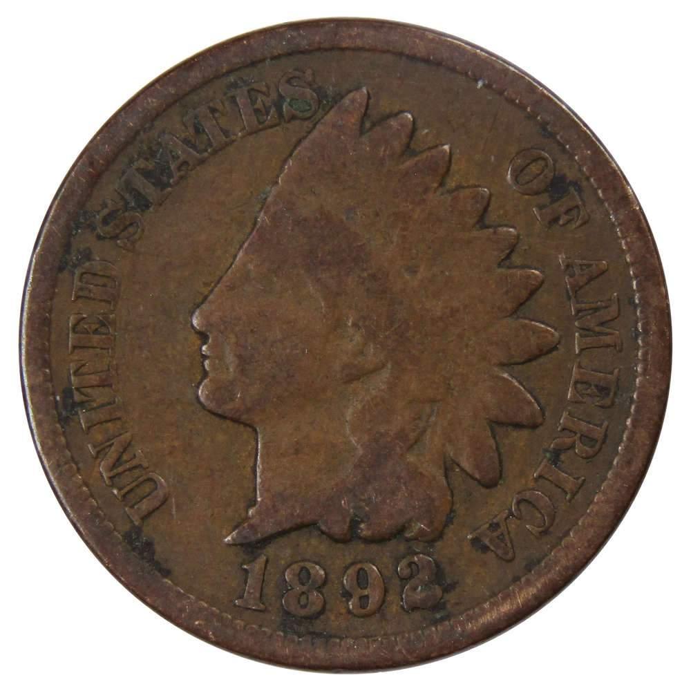1892 Indian Head Cent Bronze Penny 1c Coin Collectible