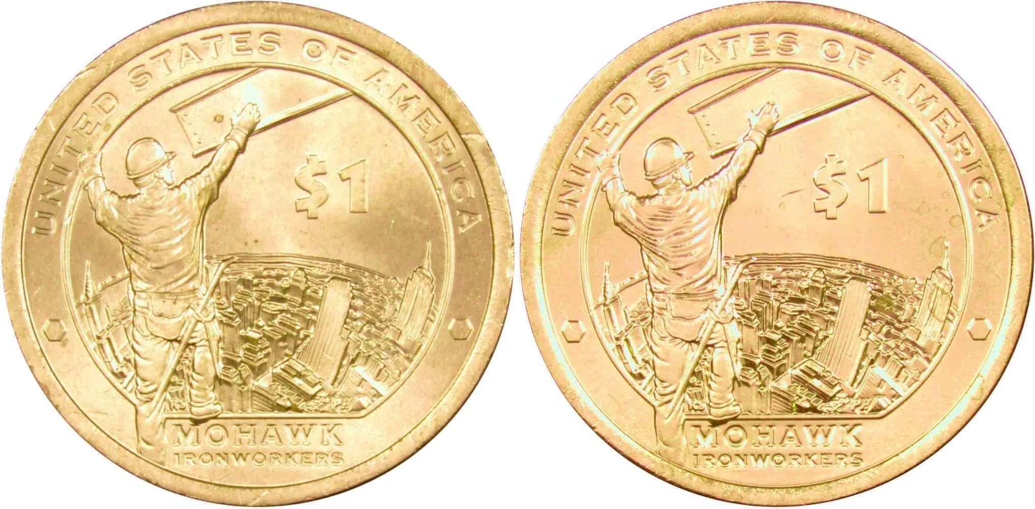 2015 P&D Mohawk Ironworkers Native American Dollar 2 Coin Set BU Uncirculated $1