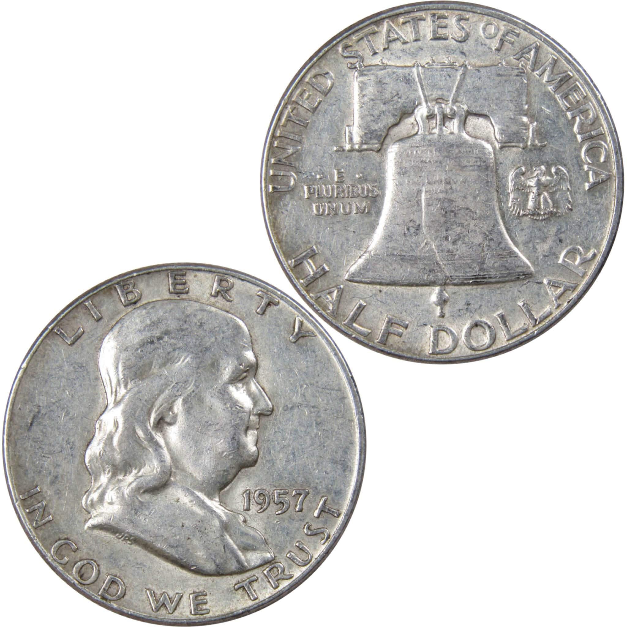 1957 Franklin Half Dollar XF EF Extremely Fine 90% Silver 50c US Coin