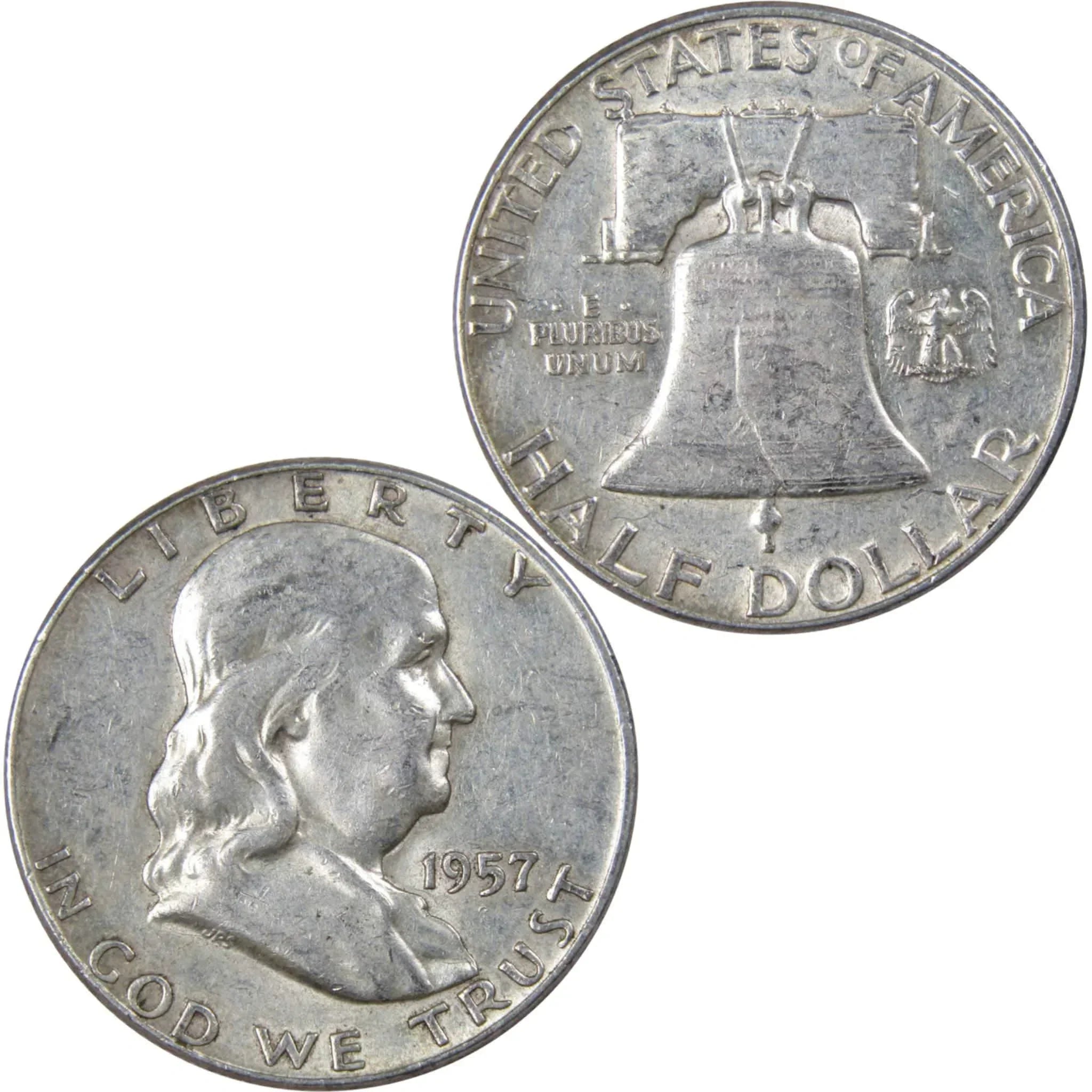 1957 Franklin Half Dollar XF EF Extremely Fine 90% Silver 50c US Coin