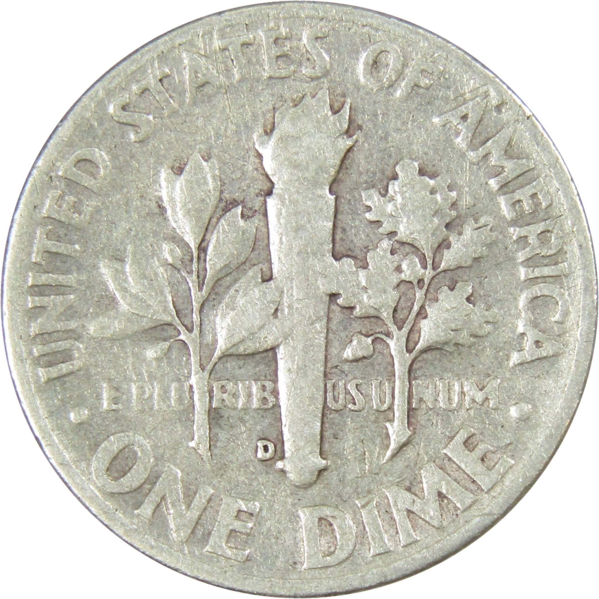 1951 D Roosevelt Dime AG About Good 90% Silver 10c US Coin Collectible