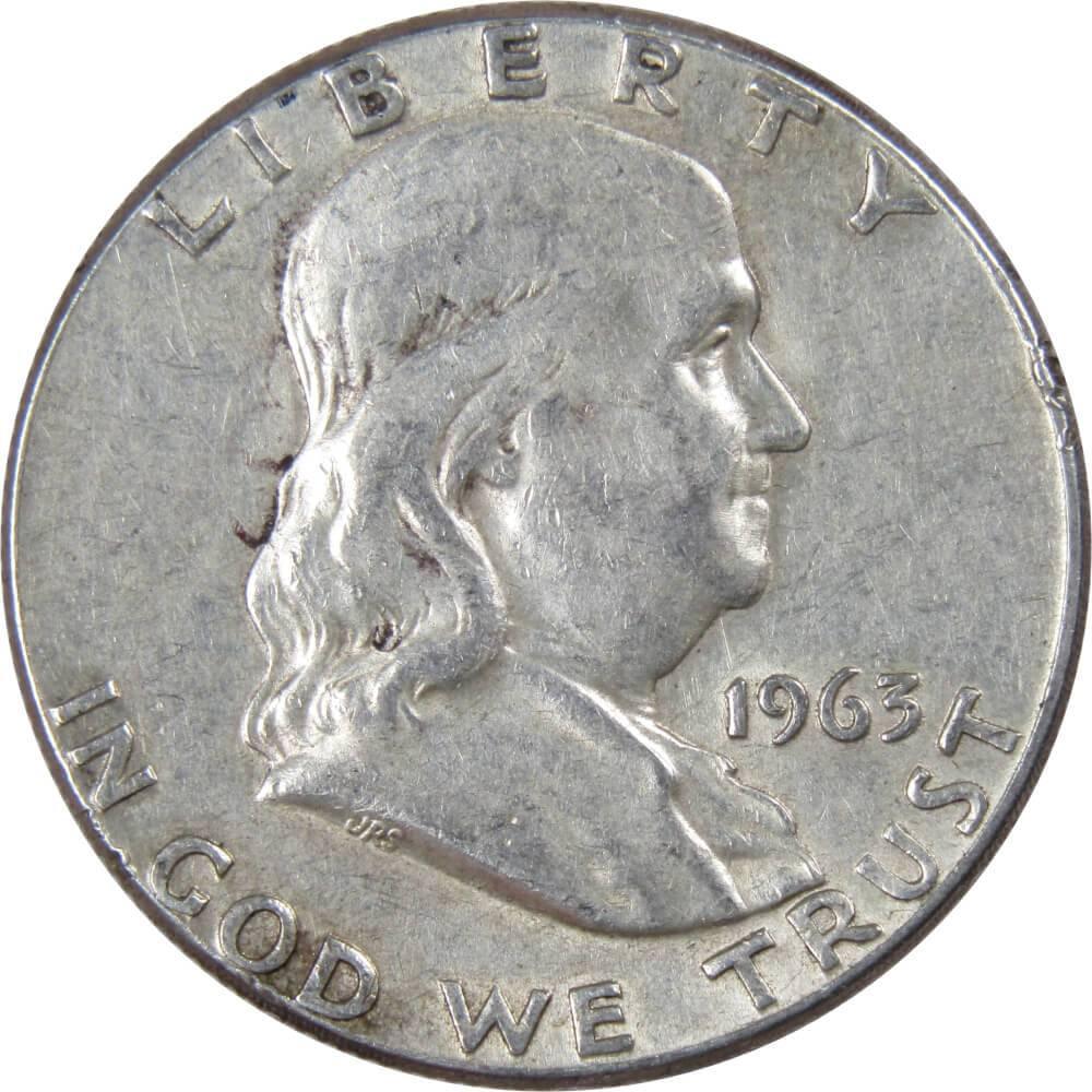 1963 Franklin Half Dollar AG About Good 90% Silver 50c US Coin Collectible