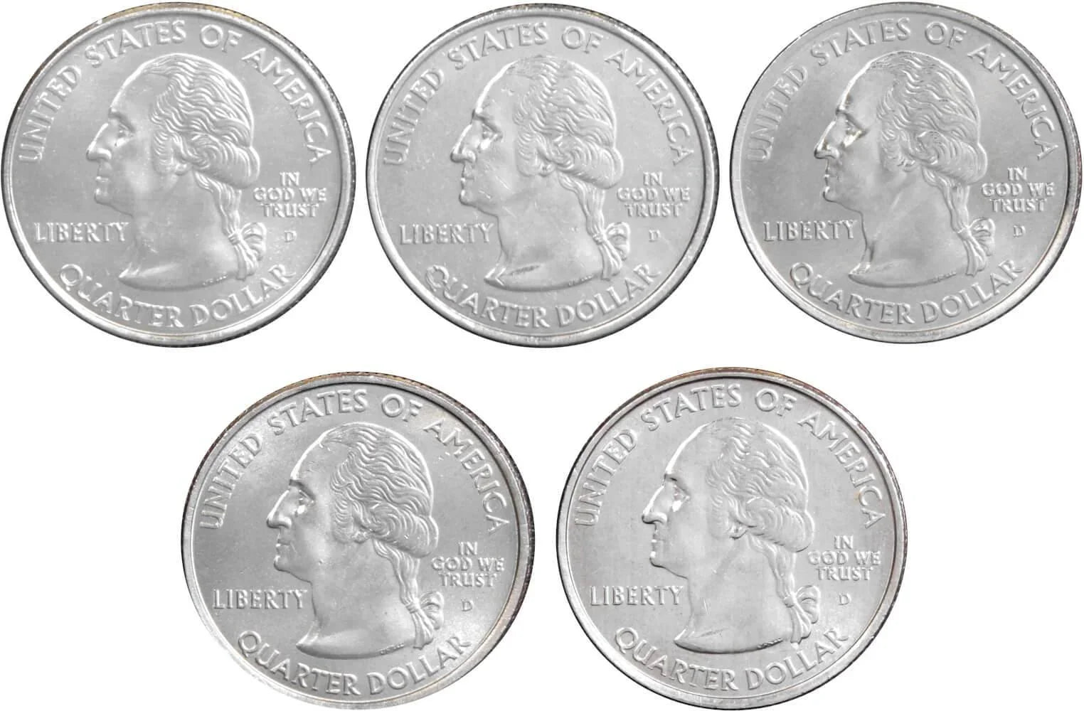 2006 D State Quarter 5 Coin Set BU Uncirculated Mint State 25c Collectible