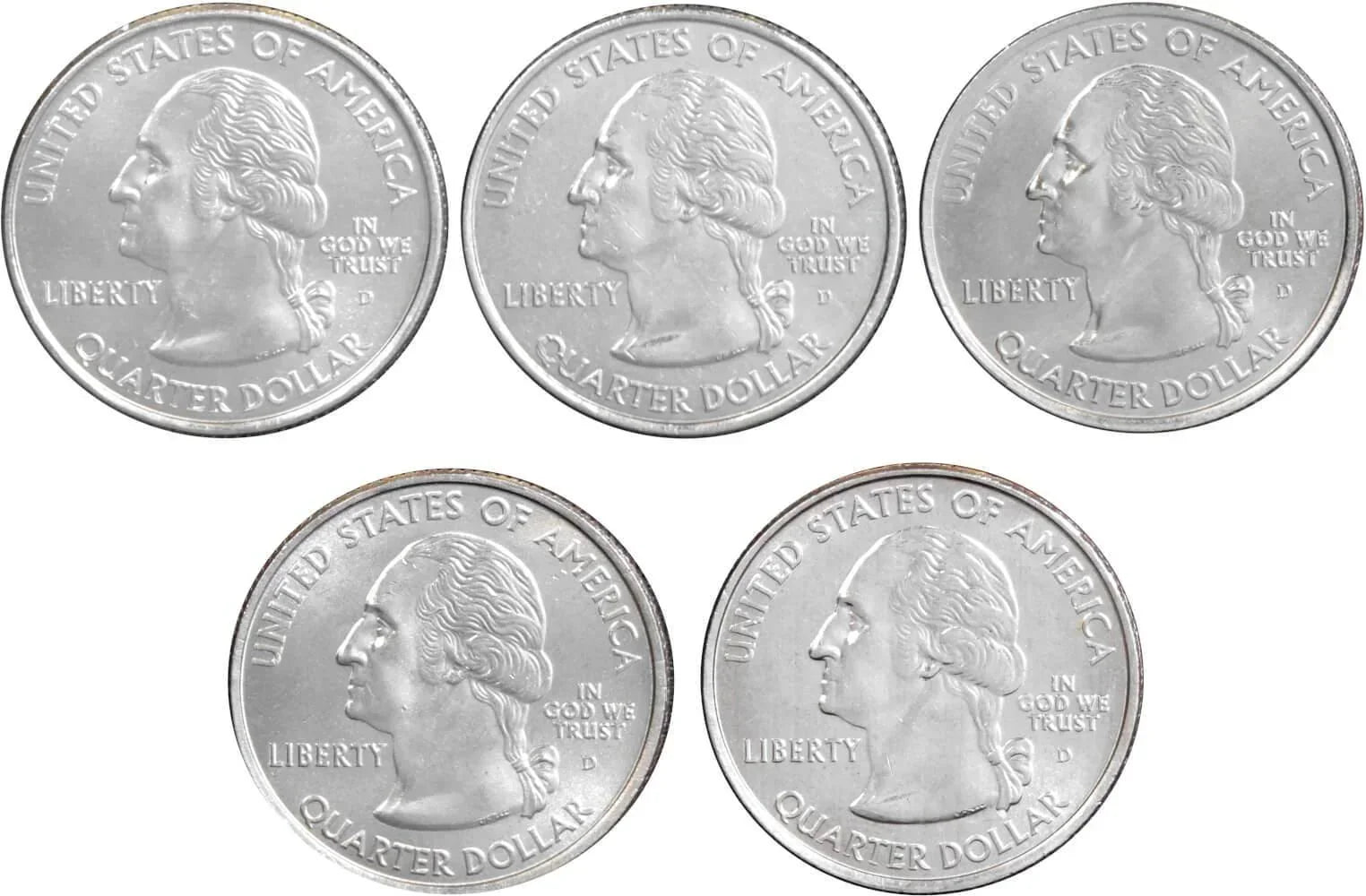 2006 D State Quarter 5 Coin Set BU Uncirculated Mint State 25c Collectible