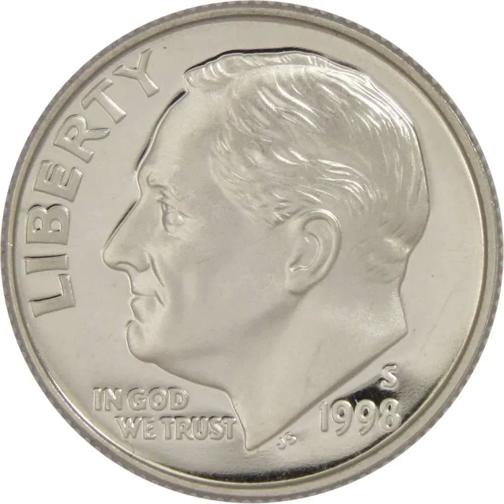 1998 S Roosevelt Dime Choice Proof Clad 10c US Coin Collectible