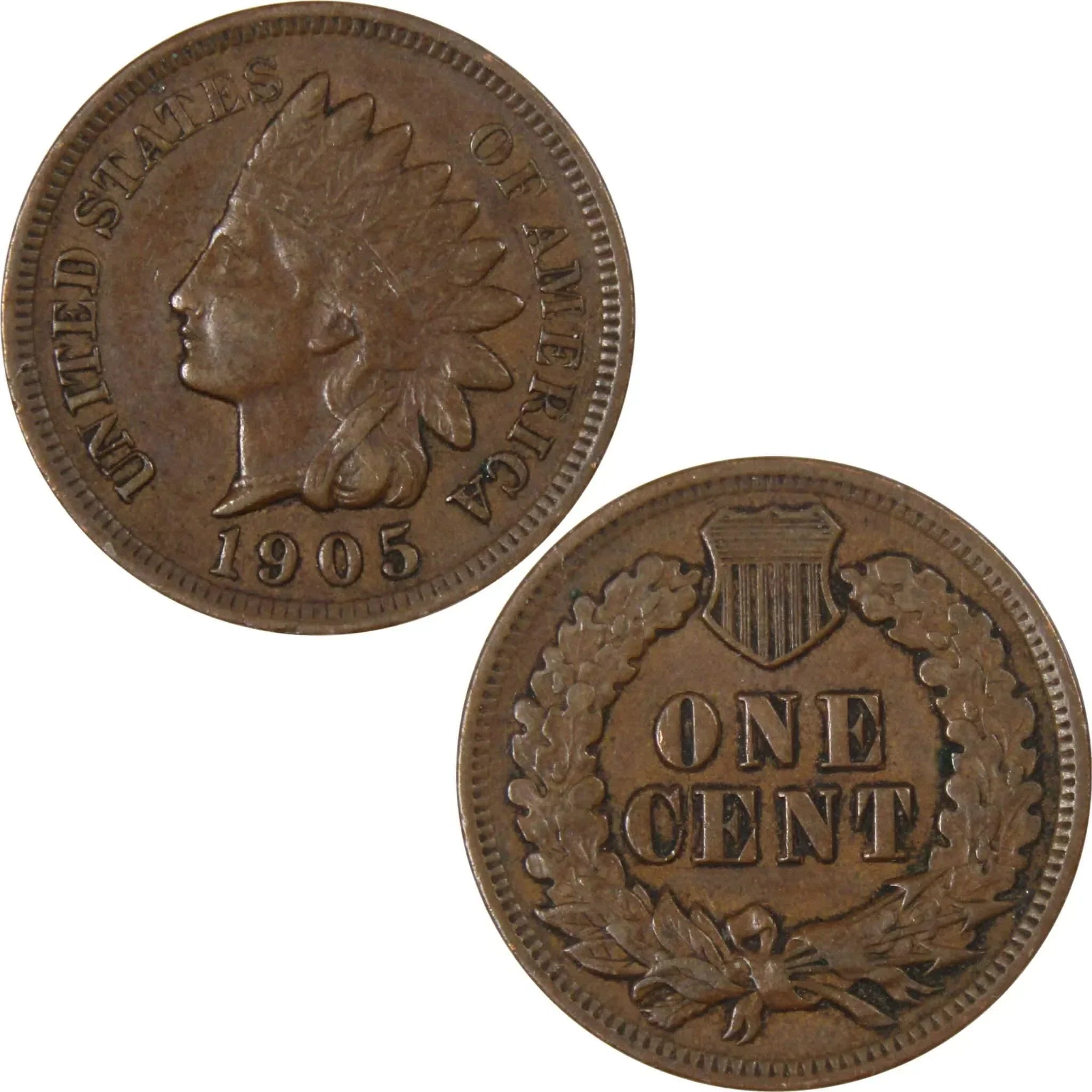 1905 Indian Head Cent XF EF Extremely Fine Bronze Penny 1c Coin Collectible